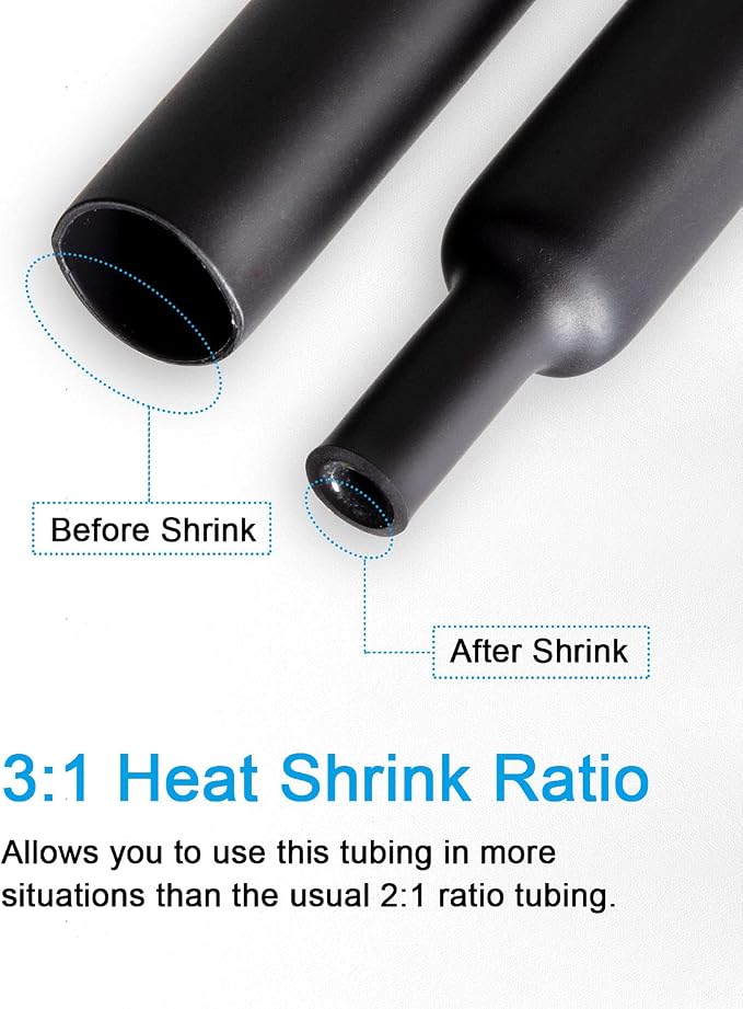 300pcs 3:1 Heat Shrink Tubing Kit, Dual Wall Adhesive Marine Heat Shrink Tube - Image 2