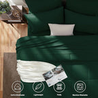 CozyLux King Size Comforter Set Emerald Green, 7 Pieces Bed in a Bag, All - Image 2
