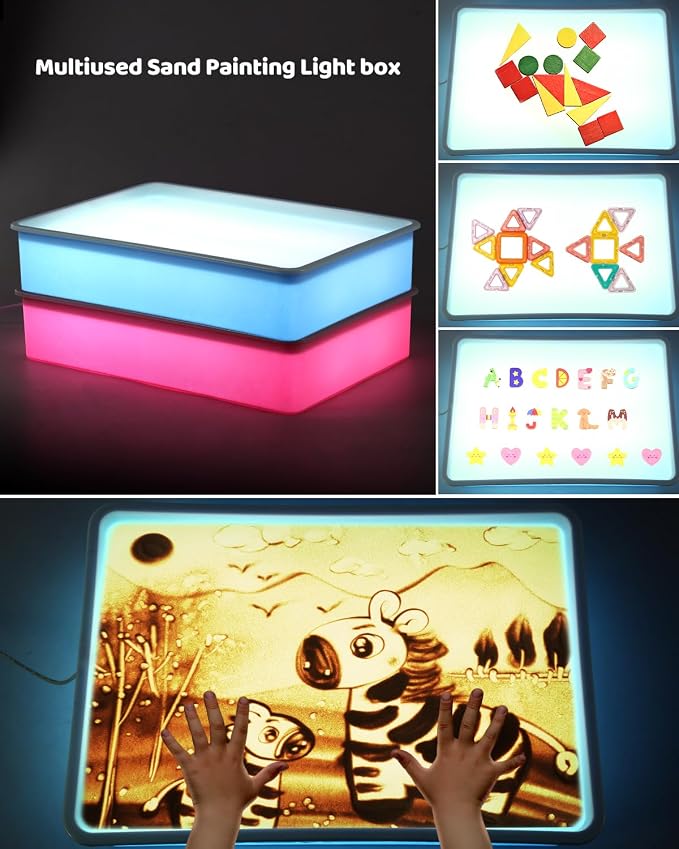AtMini Light Table for Kids-Sand Painting Light Box Sand Art Kits Light Table - Image 4
