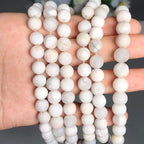 8mm Matte White Quartz Bead, 15-Inch Matte Round Loose Stone Beads - Image 8