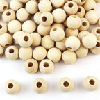 100pcs DIY 18mm Natural Wood Beads Unfinished Round Wooden Loose Spacer Beads - Image 4