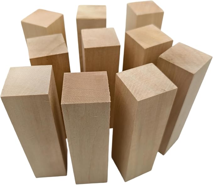 10PCS Basswood Carving Blocks, Whittling Wood Carving Kit, Unfinished Wooden - Image 2