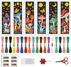 ACRNIGHEET 6PCS Cross Stitch Bookmark Kits Mushroom Pattern Stamped Cross by ACRNIGHEET
