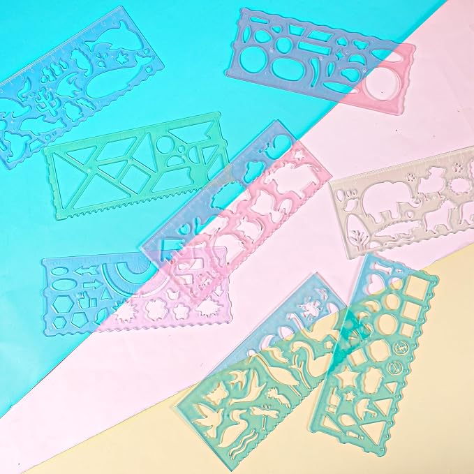 8PCS Drawing Stencils Set for Kids, Animal-Shaped Stencils Template Plastic - Image 7