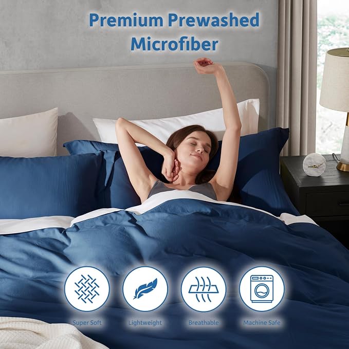 Nestl Navy Blue California King Duvet Cover Sets - Image 6
