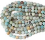 35PCS 10mm Natural Colorful Frosted Amazonite Gemstone Round Loose Beads Stone - Image 3