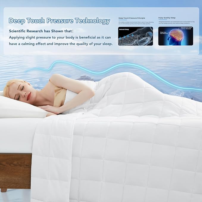 Topcee Weighted Blanket Soft Cooling Heavy Blanket Sleeping, Apply to 240-260 - Image 3