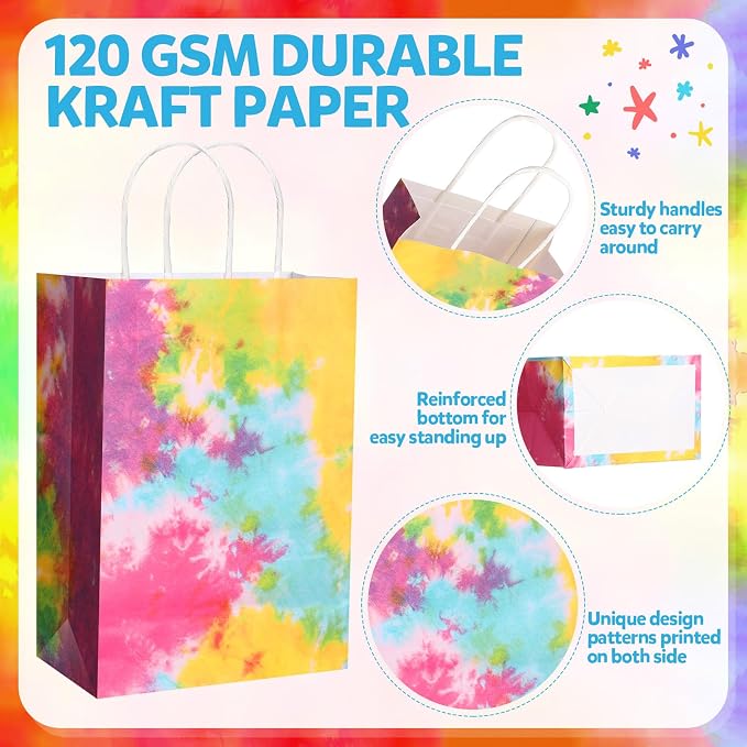 Gaillty 24 Pcs Tie Dye Party Favor Bags Camouflage Goodie Gift Bags - Image 3