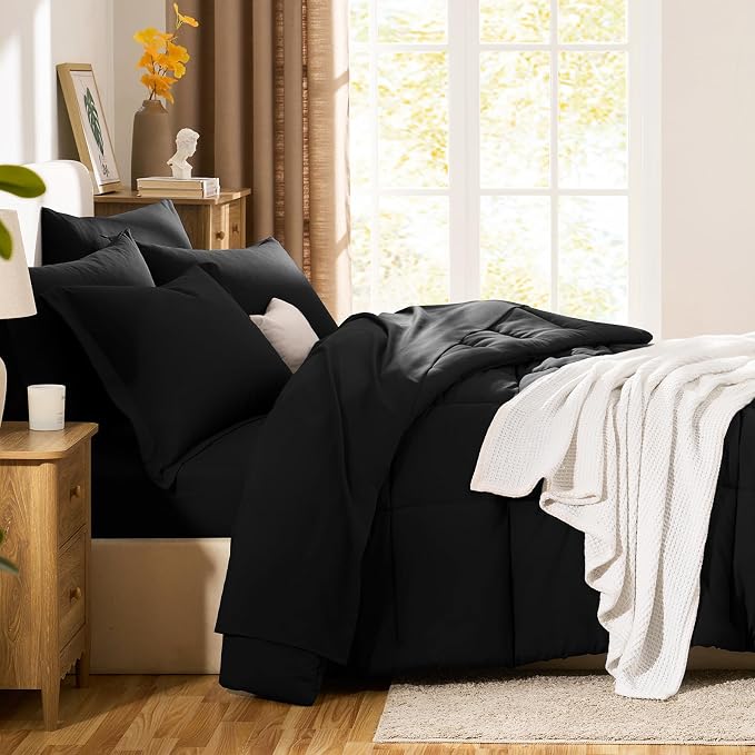 CozyLux Full Size Comforter Sets Black - Image 8