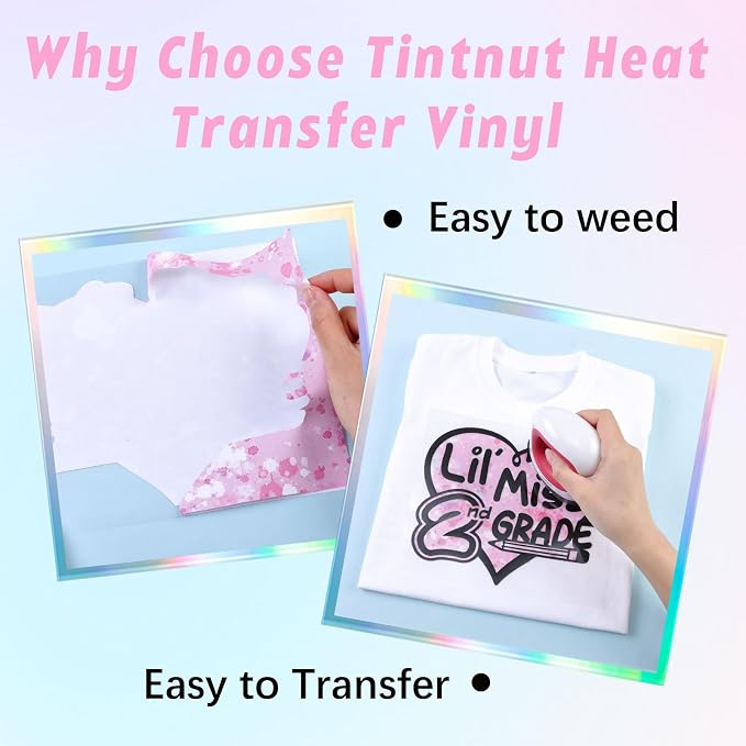 Tintnut Pink White Splash Heat Transfer Vinyl, stretch washable, works - Image 3