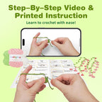 WaldyWop Crochet Kit for Beginners: 4 Flower Bracelets Starter Kit w/Videos | - Image 2
