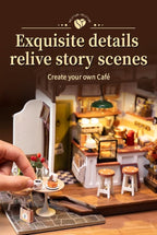 Rowood Coffee Miniature House Kit, Mother's Day DIY Miniature Dollhouse Kits - Image 3