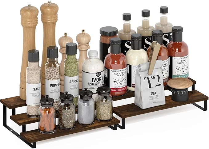Furinno RAVEL Kitchen Countertop Organizer Set of 2, 3-Tier Counter Shelves - Image 5