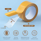 Ultra-Thin Clear Double Sided Tape Heavy Duty 1.58Inch X 66Feet Two Sides - Image 2