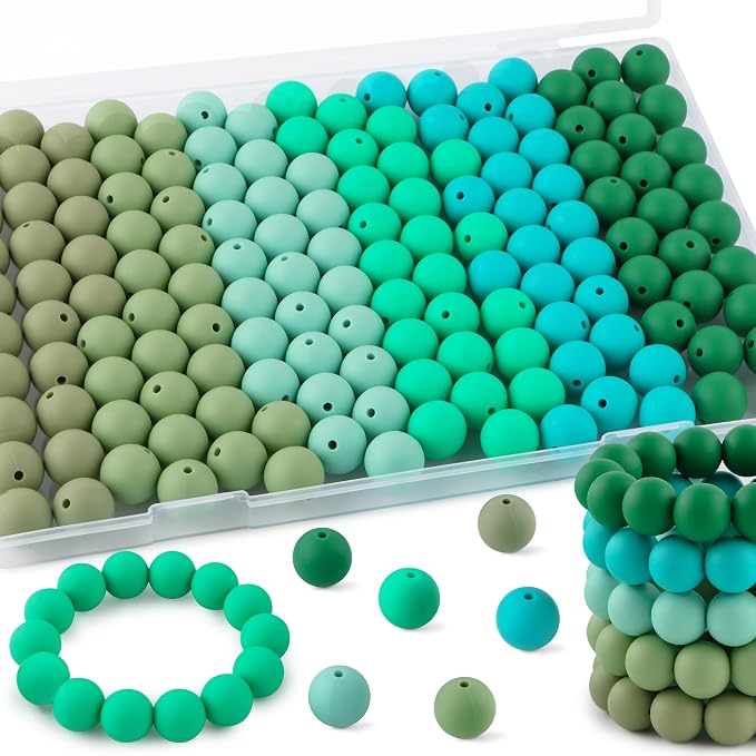 150Pcs Silicone Beads 15mm Mix Color, Bulk Silicone Beads 15mm by Kovict
