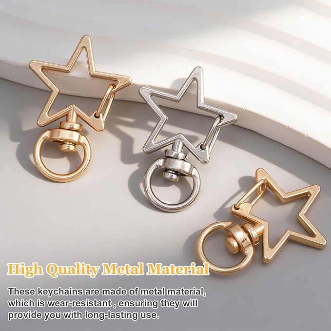 24 PCS Star Swivel Keychain Clasps, Metal Swivel Lobster Clasp | Heavy Duty - Image 5