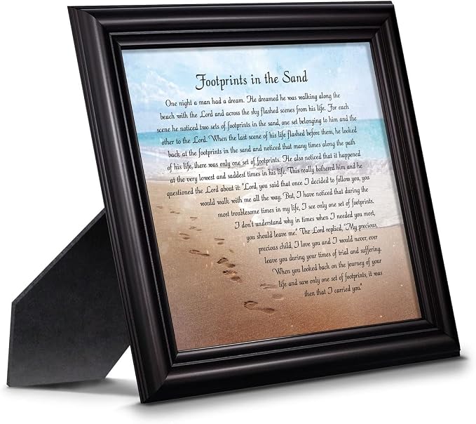Footprints in the Sand Inspirational Wall Art, Beach Decor, Christian Gifts by CROSSROADSHOMEDECOR