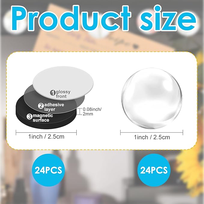 48Pcs Transparent Glass CabochonsMagnets - Image 2