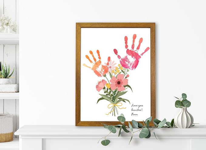 TwoDays Flower Bouquet Handprint Art Craft DIY Kit, Unique Gifts - Image 5
