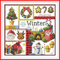 Awesocrafts Cross Stitch Kits, Four Seasons of Winter Easy Patterns Cross by Awesocrafts