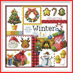 Awesocrafts 4 Pack Cross Stitch Kits, Four Seasons Easy Patterns Cross - Image 5