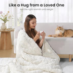 Drewin Weighted Blanket for Adults Queen Size 15 lbs, Soft Fuzzy Jacquard - Image 4