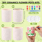 Zubebe 12 Pcs Paint Your Own Ceramic Pots Bulk Unfinished Succulent Pots Craft - Image 2
