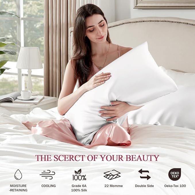 100% Silk Pillow Cases King Size Mulberry Silk Pillowcase - Image 6