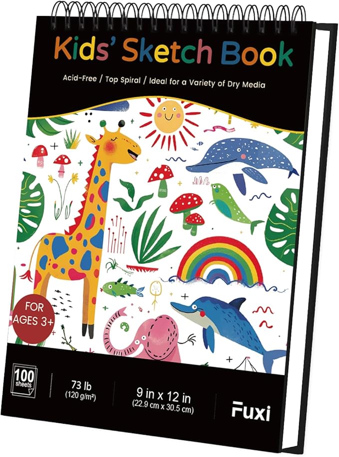 Sketch Book for Kids, 100 Sheets Thick Drawing Paper for Kids, Spiral Sketch by SketchBook