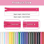 Zippers, DOITEM 48 pcs 40cm/16 Inch Multicolor Nylon Coil Zippers - Image 3