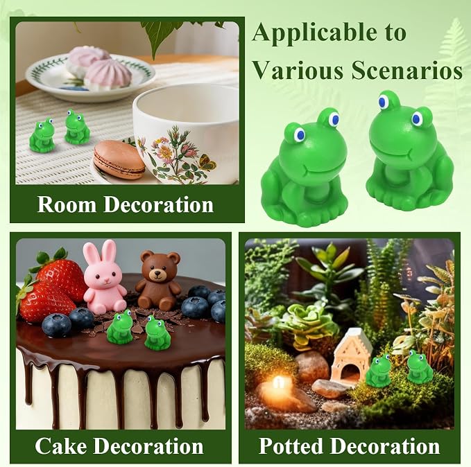 CooBigo 25 Pack Mini Green Frogs Sculpture, Fairy Wild Garden Supplies - Image 5