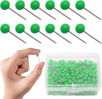 Green Map Pins, 1/8 Inch, Round Ball Head | Map Tacks, Small Thumb Tacks - Image 7