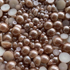 1500PCS 3-14mm Brown Flatback Pearls, 150g Half-Round ABS Pearls - Image 7