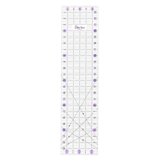 The Quilted Bear Rectangular Acrylic Quilting Ruler, Precise Bold Lines by TheQuiltedBearsProducts