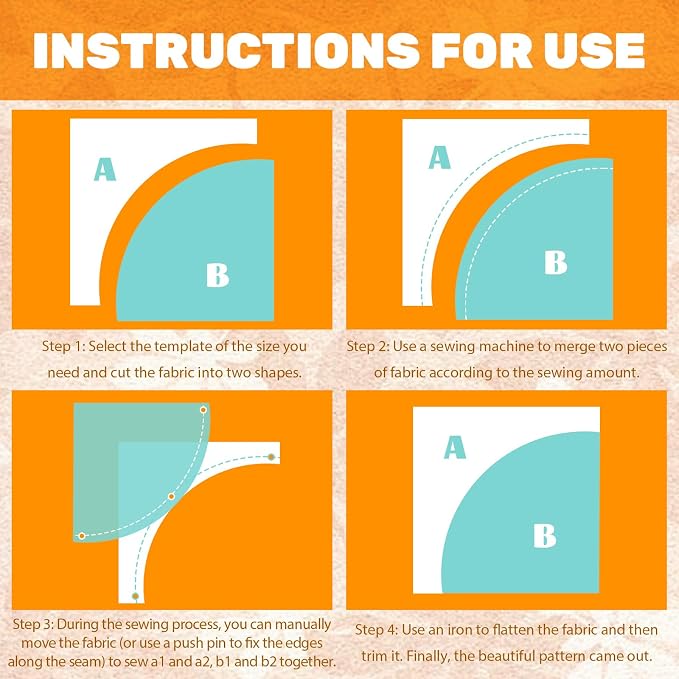 3 Set Quilting Templates, 10/8/6 Inch Clear Acrylic Quilting Rulers and - Image 3