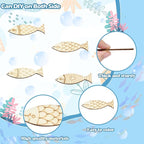 LiQunSweet 200 Pcs Mixed Styles Fish Unfinished Wood Cutout Ocean Sea Animals - Image 3