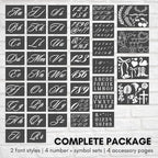 Boutique Calligraphy Stencil Template Kit | 45 Reusable Pieces | Lettering Upper - Image 2