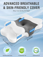 DISSA Cervical Neck Pillow for Side Sleepers Ergonomic Contour Memory Foam - Image 2