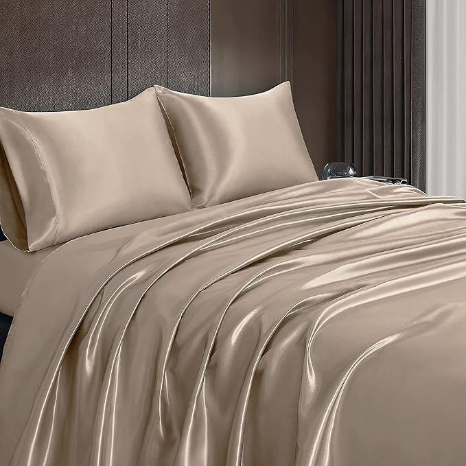 Homiest Taupe Satin Flat Sheet - Image 6