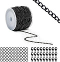Lemonkey 33 Feet Metal Black Necklace Chains Curb Links Chains Bulk by Lemonkey