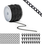 Lemonkey 33 Feet Metal Black Necklace Chains Curb Links Chains Bulk by Lemonkey