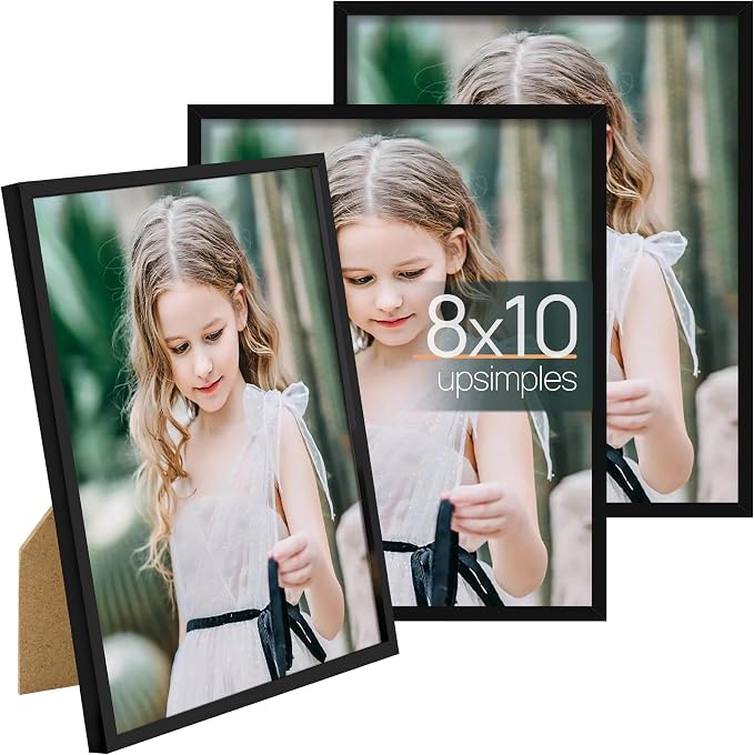 upsimples 8x10 Picture Frame Set of 3, Made of High Definition Glass by upsimples