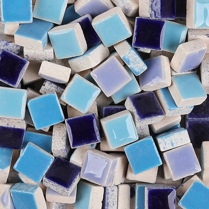 PINUO&KE 200 Pieces / 200 g Square Ceramic Mosaic Tiles by PINUO%26KE