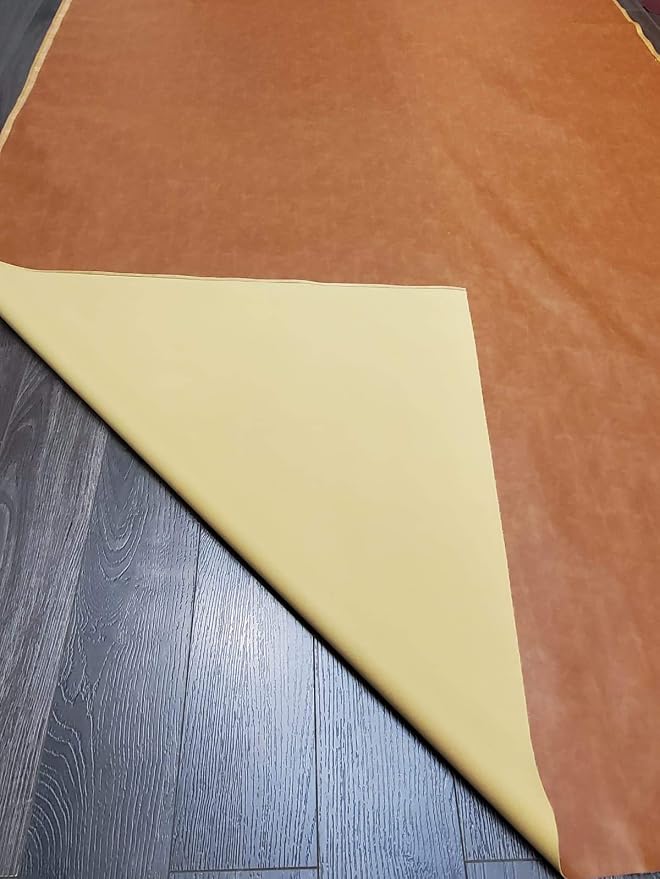 NAT Leathers | British Tan Pebbled Soft Faux Vegan Leather PU | 1 Yard Cut by - Image 4