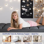 ELEMUSE Twin XL Grey Mattress Topper - Image 6