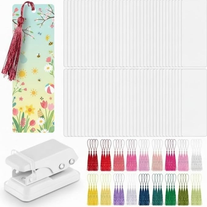Fuyoooo 101 Pcs DIY Bookmark Making Kit Bookmark Laminating Pouches 5 Mil Hot by Liraitoya