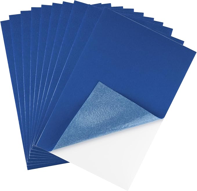 CHRORINE 10 Pcs Navy Blue Felt Fabric Sheets Self Adhesive Felt Sheets 8 x 12 by CHRORINE
