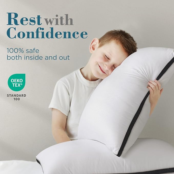 viewstar Bed Pillows Standard Sizes Set of 2, Hotel Quality Cooling Down - Image 6