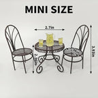6 PCS Dollhouse Miniature Bistro Table & Chairs Set - Image 7