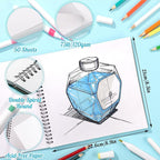 50 Sheets Marker Paper Pad, 8.3×8.9 Inch Bleedproof Art Sketch Pad, 73lb/120gsm - Image 2